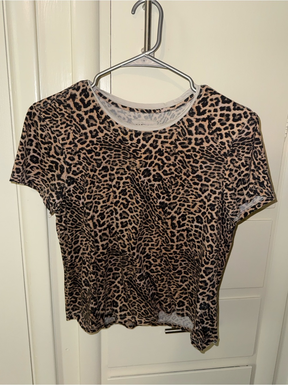 Dear John Leopard Print Short Sleeve Tee in Tan and Black
